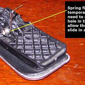 Modified accelerator (gas) pedal with spring