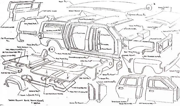 Drawing of Ford Explorer 4 door concept