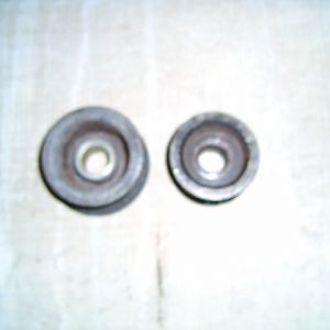 Large, and small alternator pulleys.