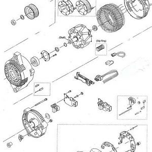 Break out diagram of a Ford alternator.
