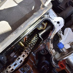 Front timing chain guide fail