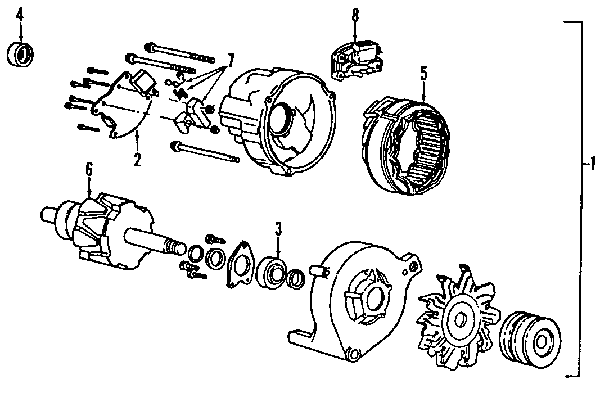 86 - 91 Aerostar alternator break out schematic diagram.